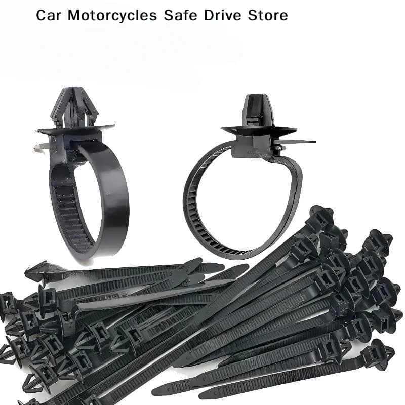 【M】10/20PCS Universal Car Nylon Black Push Mount Wire Harness Fastener Cable Clamp Clips Ties Management Car Wire Organizers