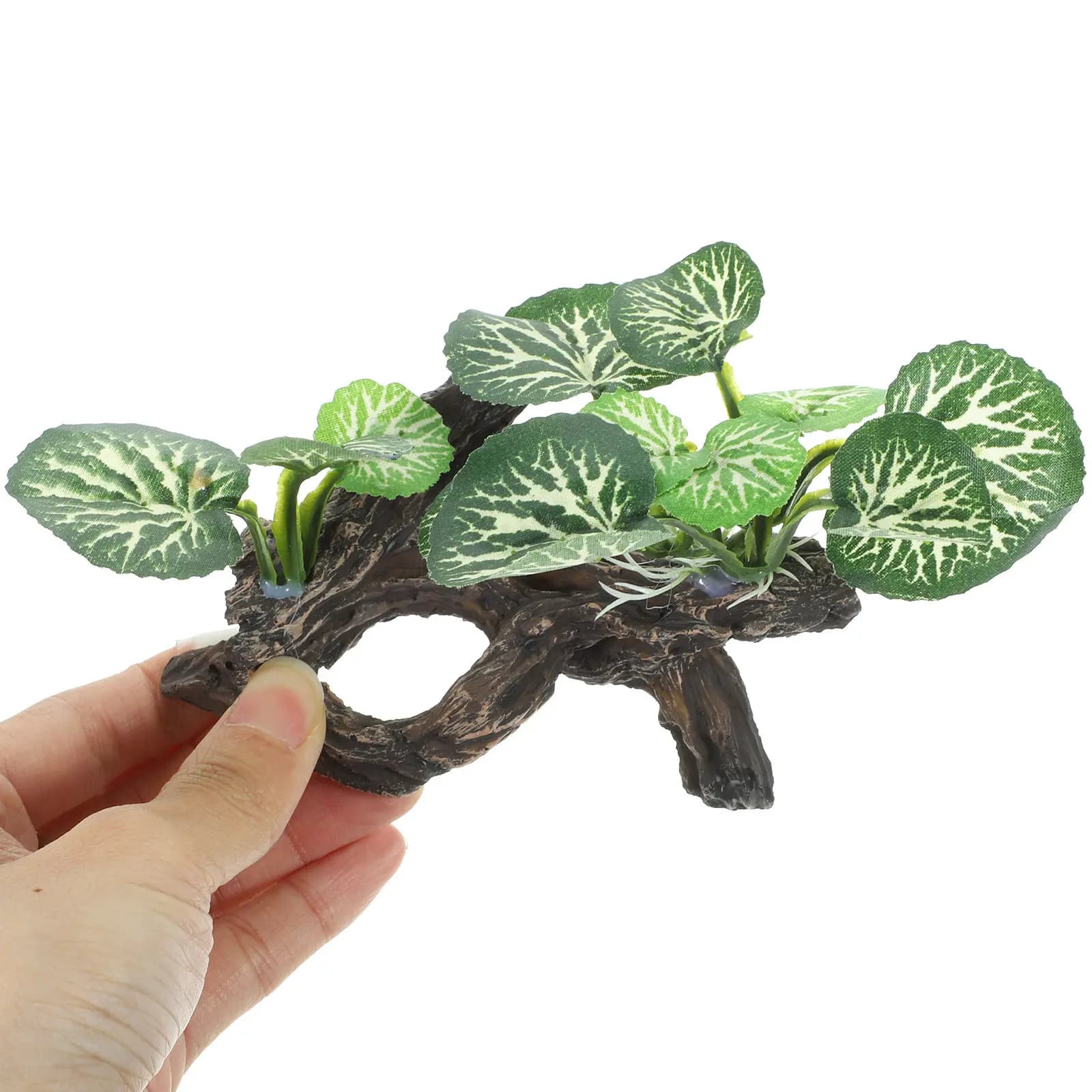 Artificial Reptile Tank Plant Ornament Rainforest Style Lifelike Simulation Plant Decor for Terrarium Fish Tank Natural Hiding