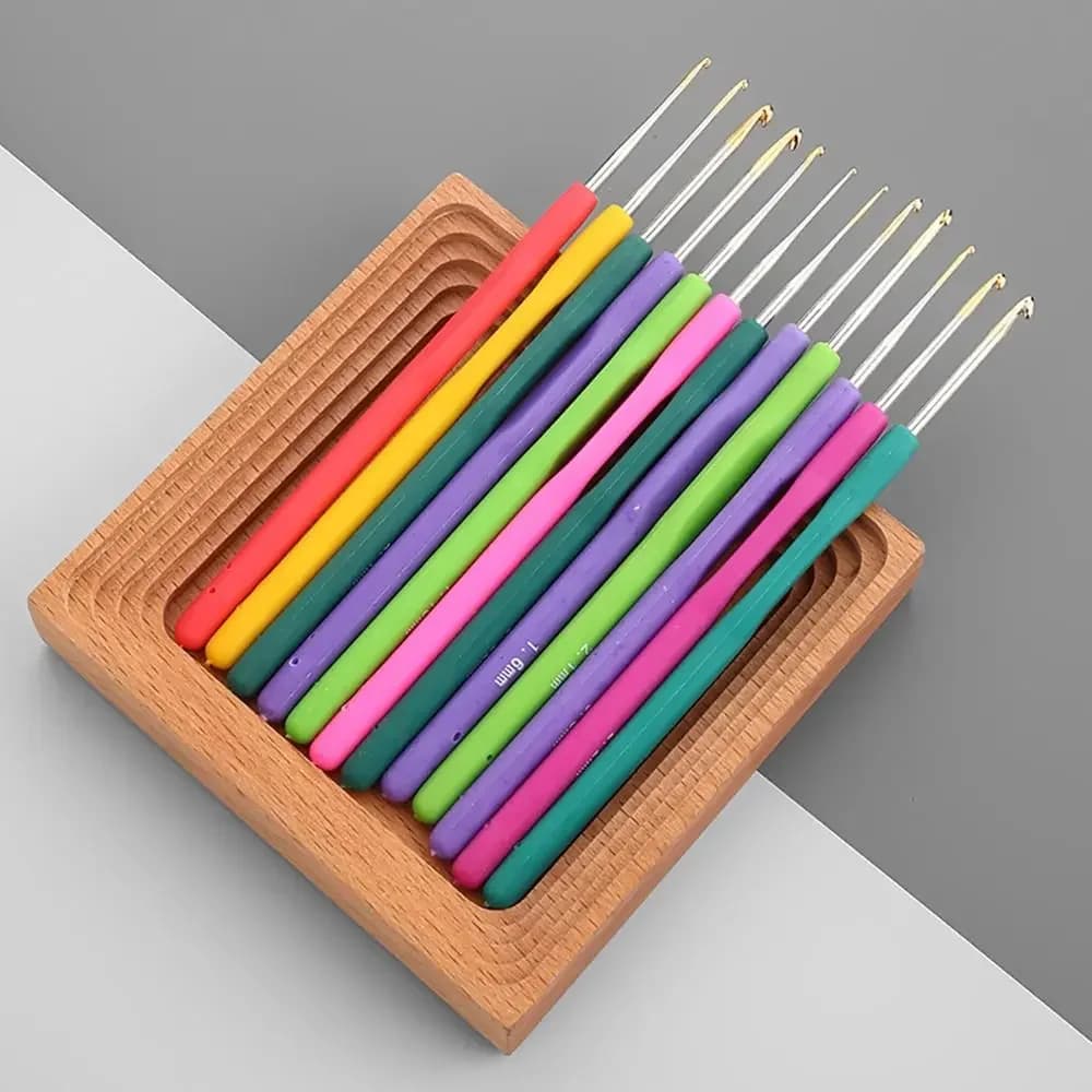 Nuove aghi per maglieria con manico in gomma Aghi per uncinetto multidimensione lunghi Strumento per tessitura Accessori per cucire fai-da-te