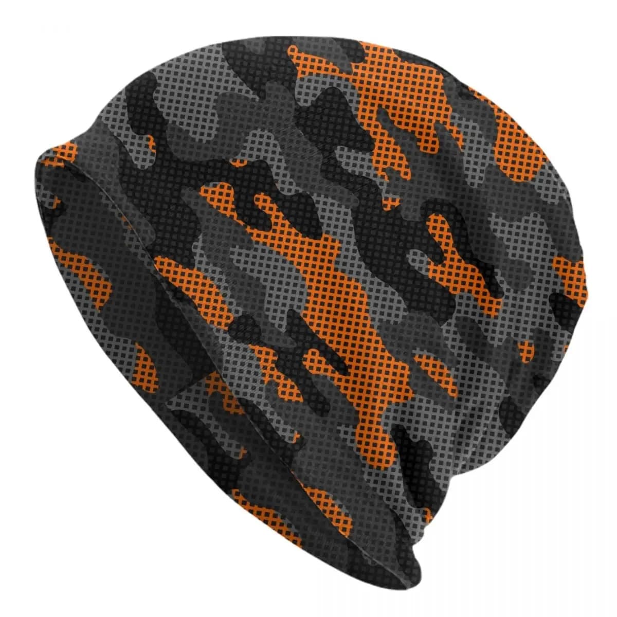 Camouflage Nero scuro Arancione Camo Skullies Berretti Berretti Hip Hop Inverno Caldo Uomo Donna Cappello lavorato a maglia Cappelli per cofano unisex per adulti