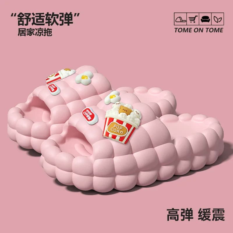 Thick bottom heightening slippers women's summer outer wear new non-slip not tired feet super soft home bathroom cool slippers