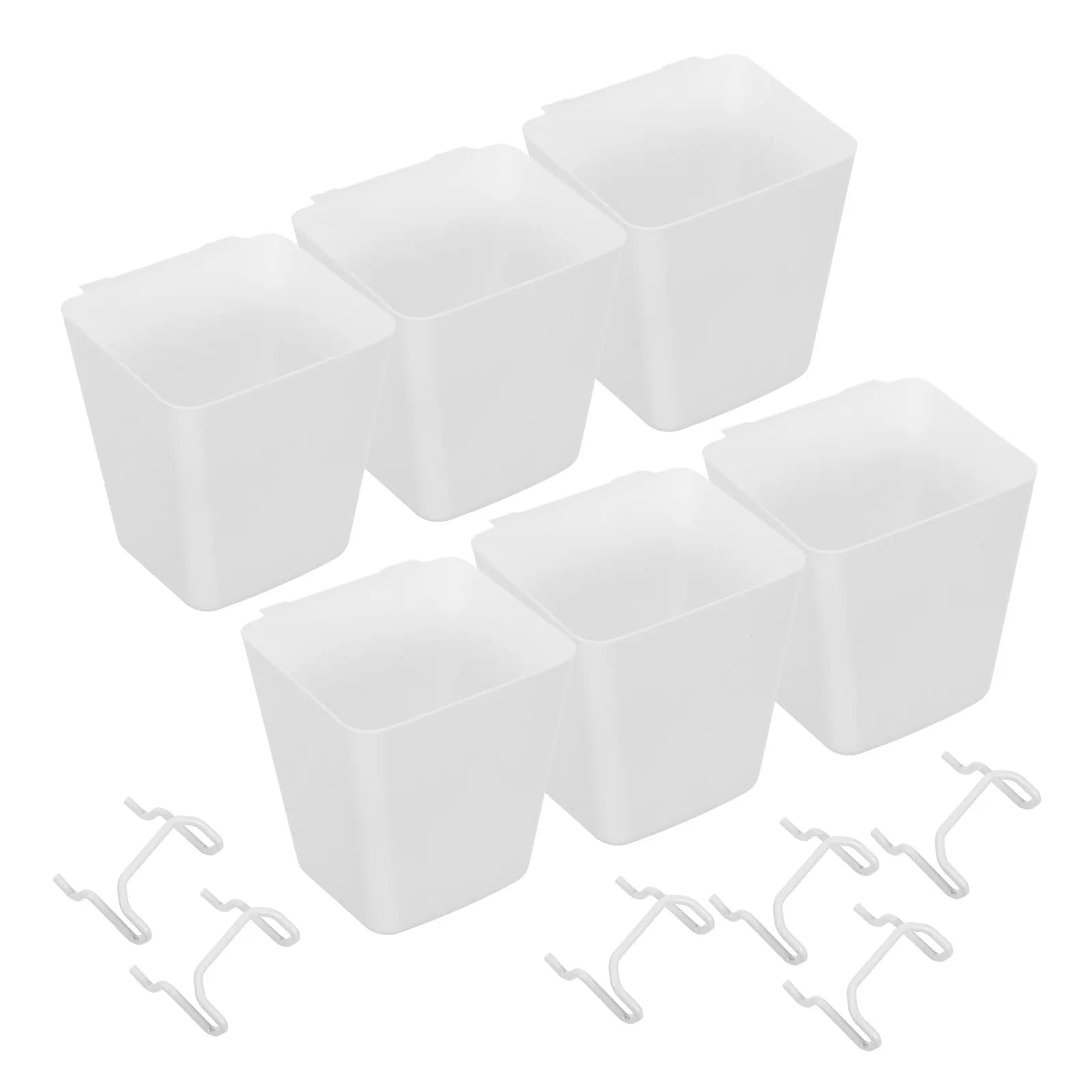6 Set di Contenitori Organizzatori per Pannelli Forati, Scatole Piccole in Plastica, Ganci Metallici Regolabili per Garage, Officina, Ufficio, Cucina, Parete