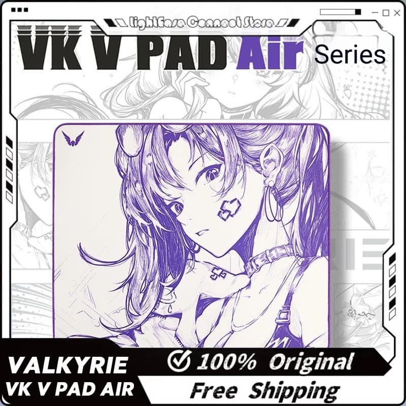 Tappetino per mouse da gioco VALKYRIE VK V Pad Air Anime Line Art in tessuto ultra denso con base in gomma antiscivolo e morbido rimbalzo per giocatori di e-sport