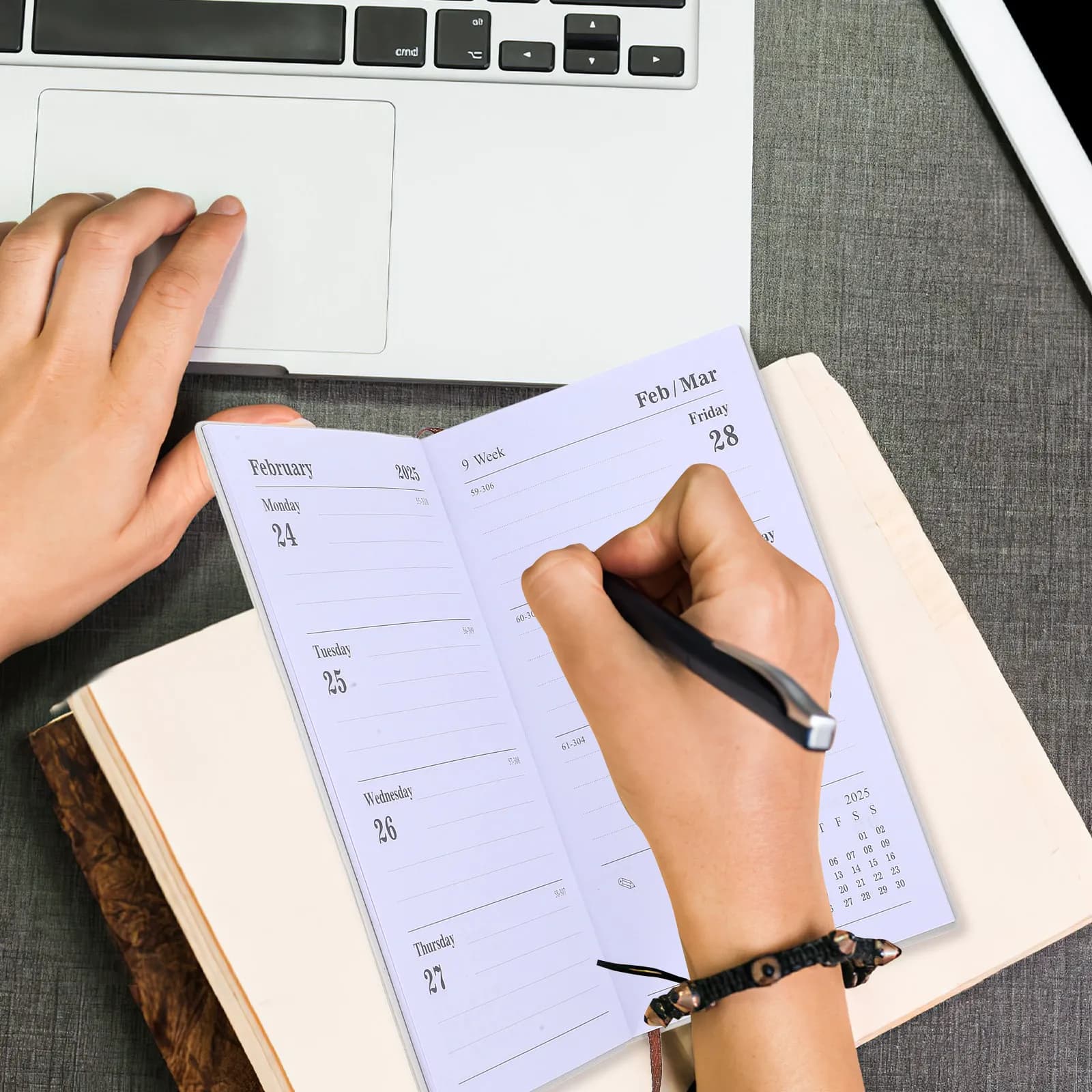 Agenda giornaliera A6, delicato planner annuale, blocco note portatile, organizer da ufficio, taccuino, agenda per scrivere
