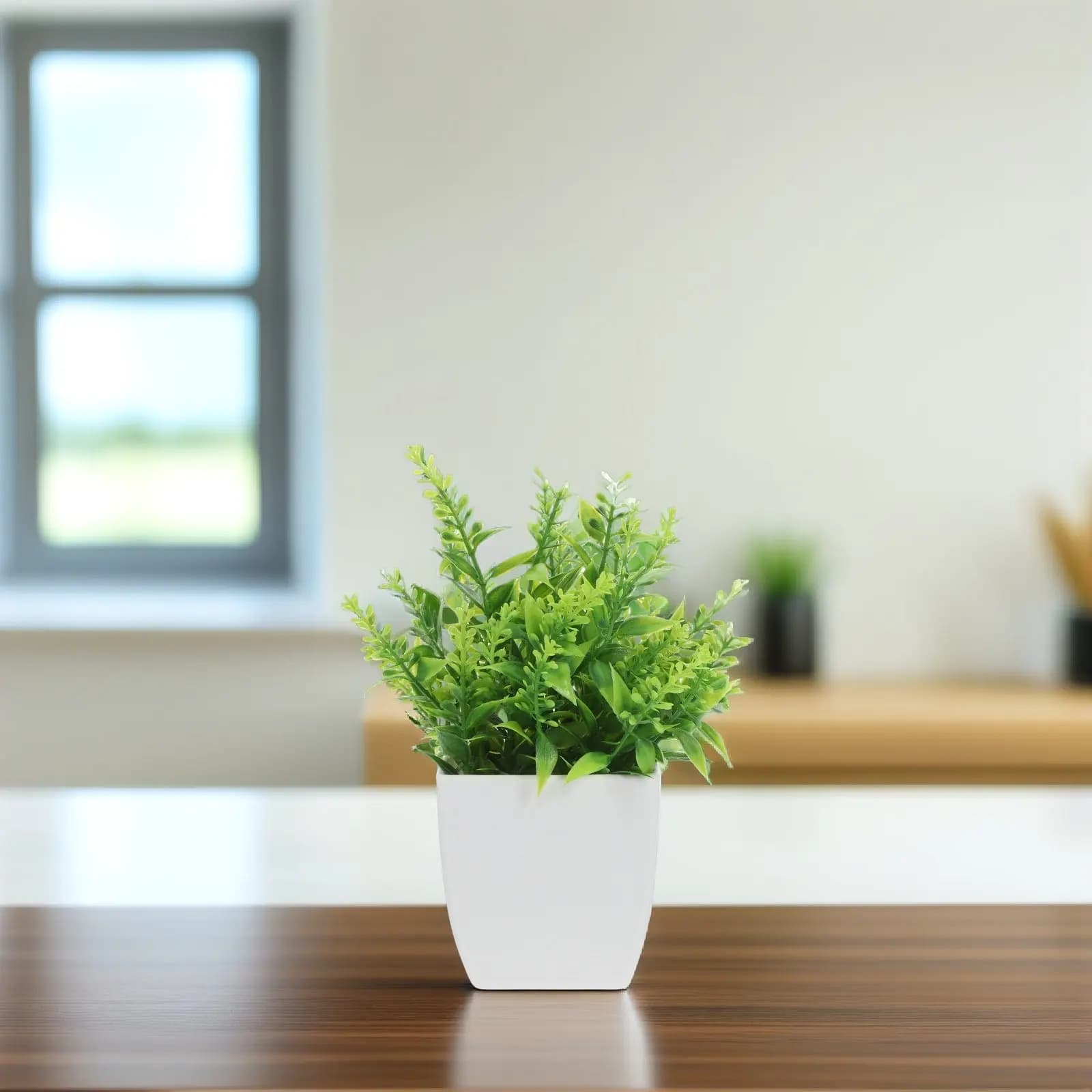 Small Artificial Lavender Plant Realistic in Vase, Fine Plants for Interior Decoration, Desk, Office, Shelf, Home