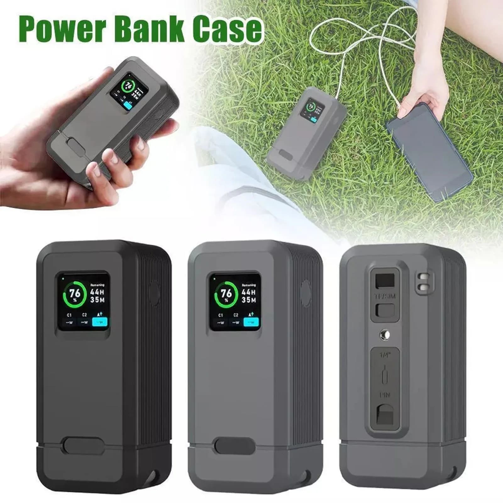 Custodia in silicone (1 pz) per Power Bank Anker Prime 200W 20000mAh con foro per vite da 1/4 di pollice, slot TF/SIM e base di ricarica rimovibile