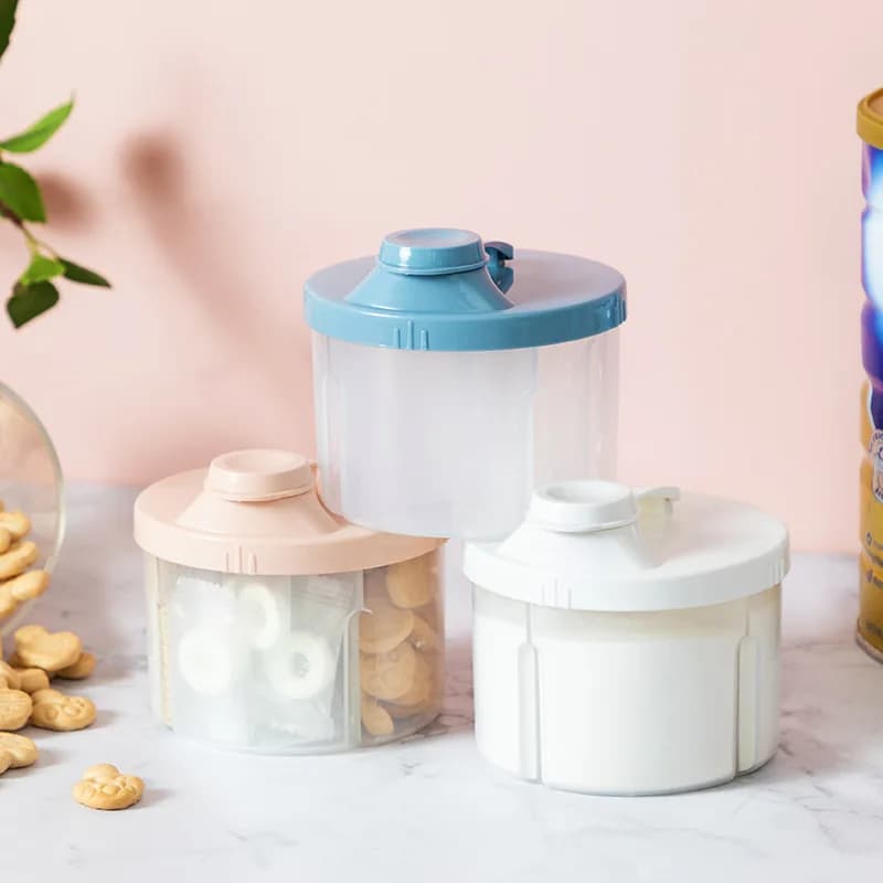 Scatola portatile per latte in polvere a quattro strati da 1 pezzo, contenitore per latte in polvere, scatola rotante per snack per la conservazione degli alimenti