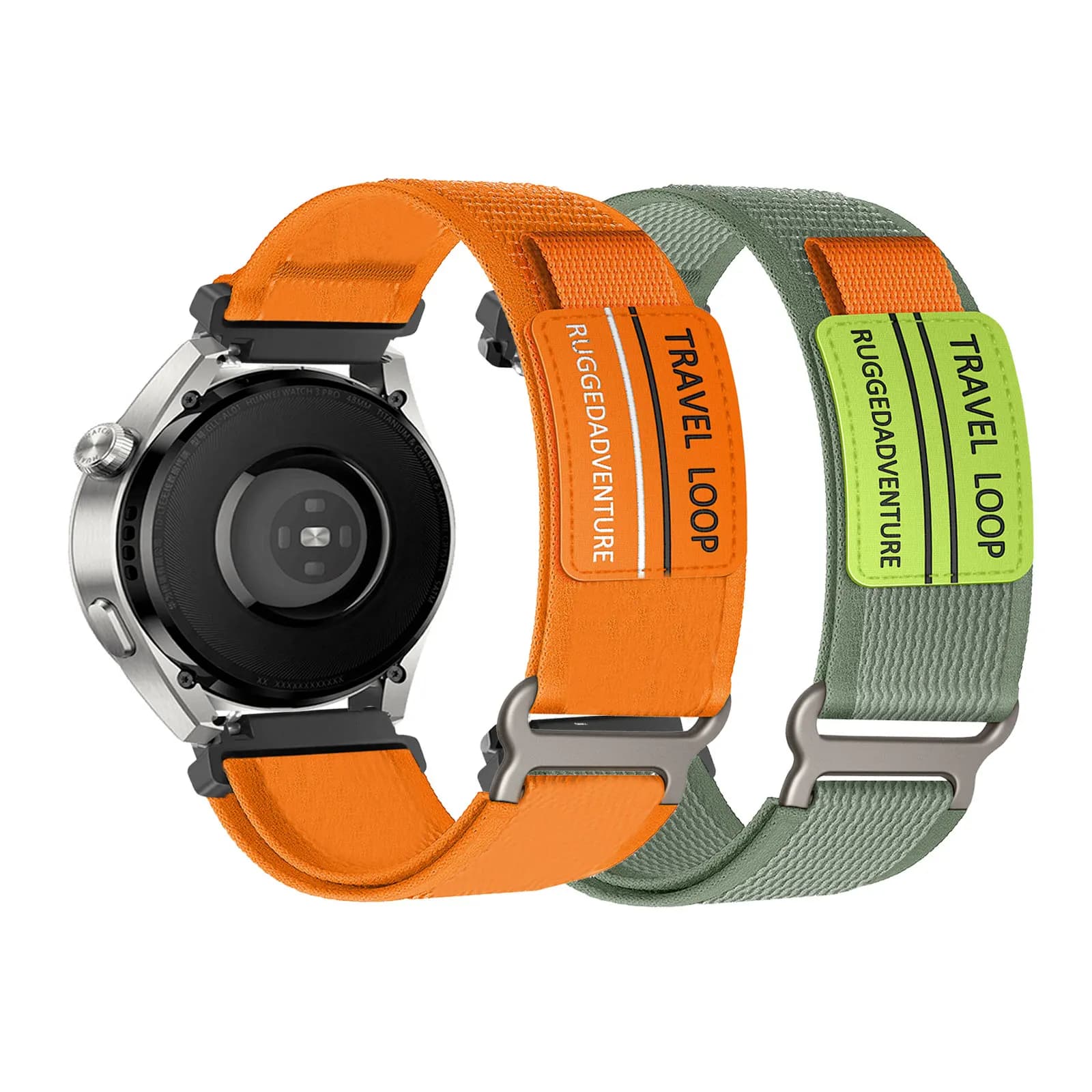 2 fascette in nylon con velcro per cinturino Huawei Watch 3 Pro