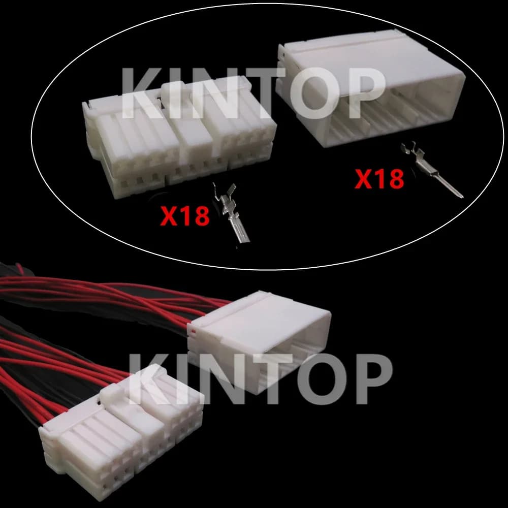 1 Set Connettore Auto a 18 Pin, Alloggiamento in Plastica per Assemblaggio AC Auto, Presa per Modifica Avvio/Arresto Motore Auto 174935-1 173853-1