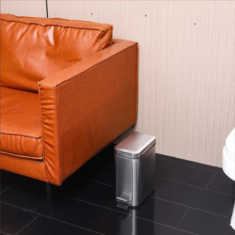 【NEW】Soft Close, Rectangular Bin 5L With Slip Liner And Lid, Use As Mini Garbage Basket, Slim Trash Can, Or Decor In Bathroom