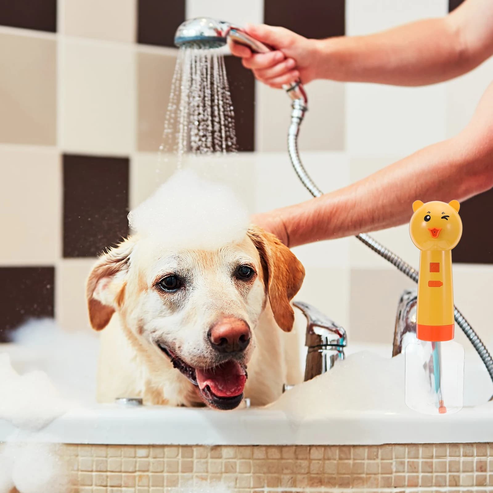 Dispenser elettrico per shampoo senza fili per il bagno degli animali domestici - Spruzzatore automatico di sapone schiumogeno per cani e gatti - Funzionamento silenzioso profondo