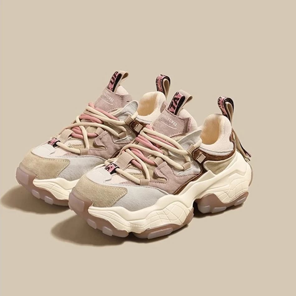 2025 Scarpe casual da donna di nuovo stile, scarpe sportive con la suola spessa, scarpe da donna con suola morbida, leggere e comode, scarpe da corsa