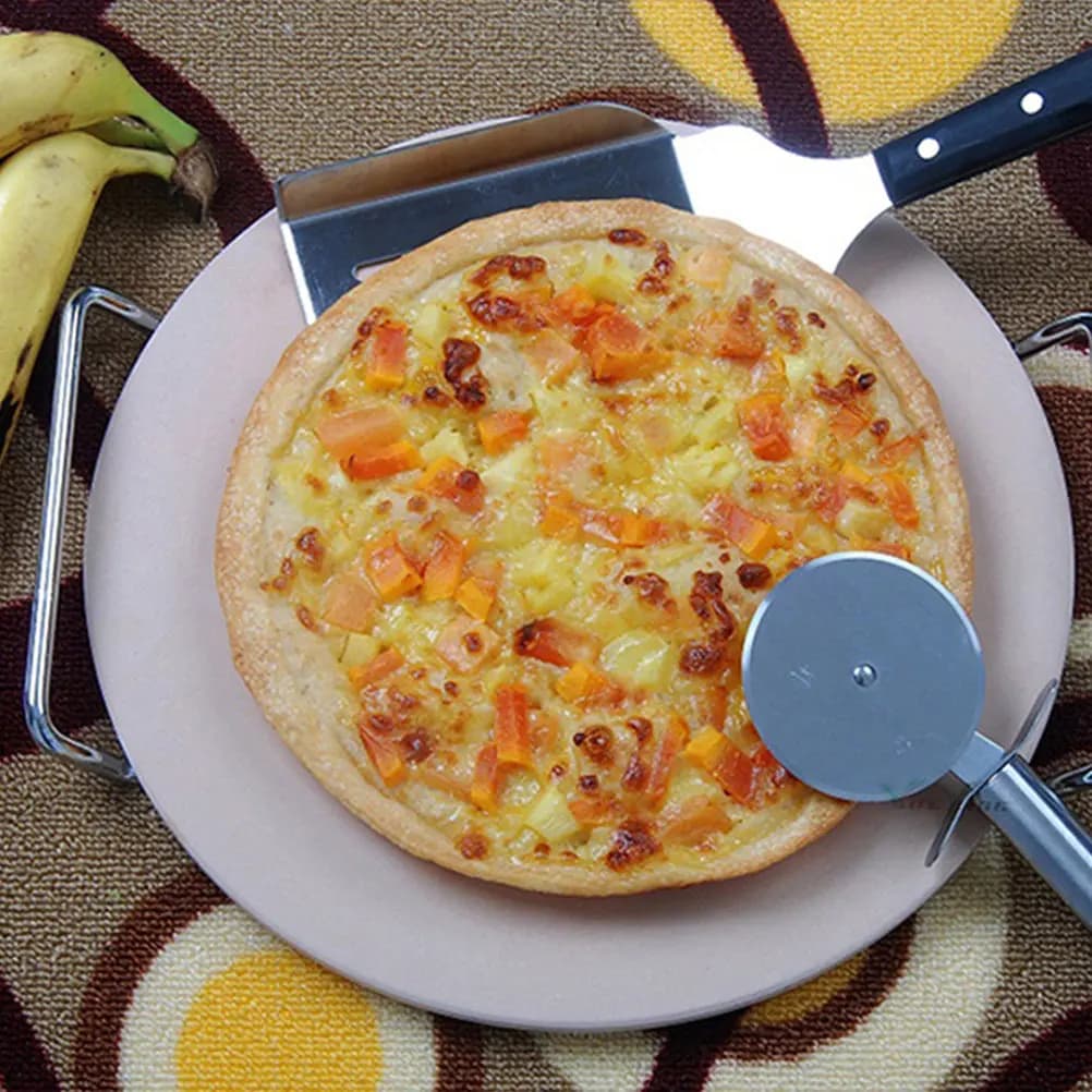 1 Pezzo Pietra Refrattaria in Cordierite per Pizza, Resistente alle Alte Temperature, per Pane, Pollo Arrosto, Torte - Utensile da Forno
