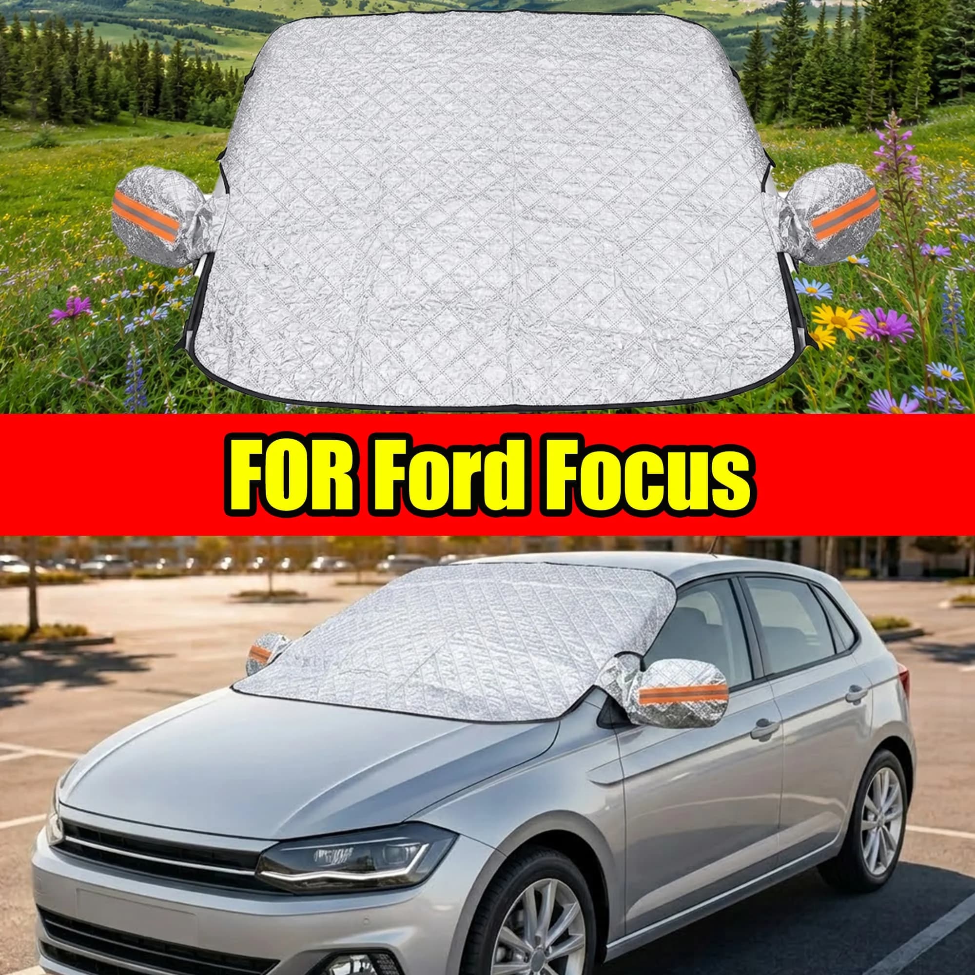 FOR Ford Focus Windshield Sunshade, UV Protection & Heat Block Cover For Car Front Window