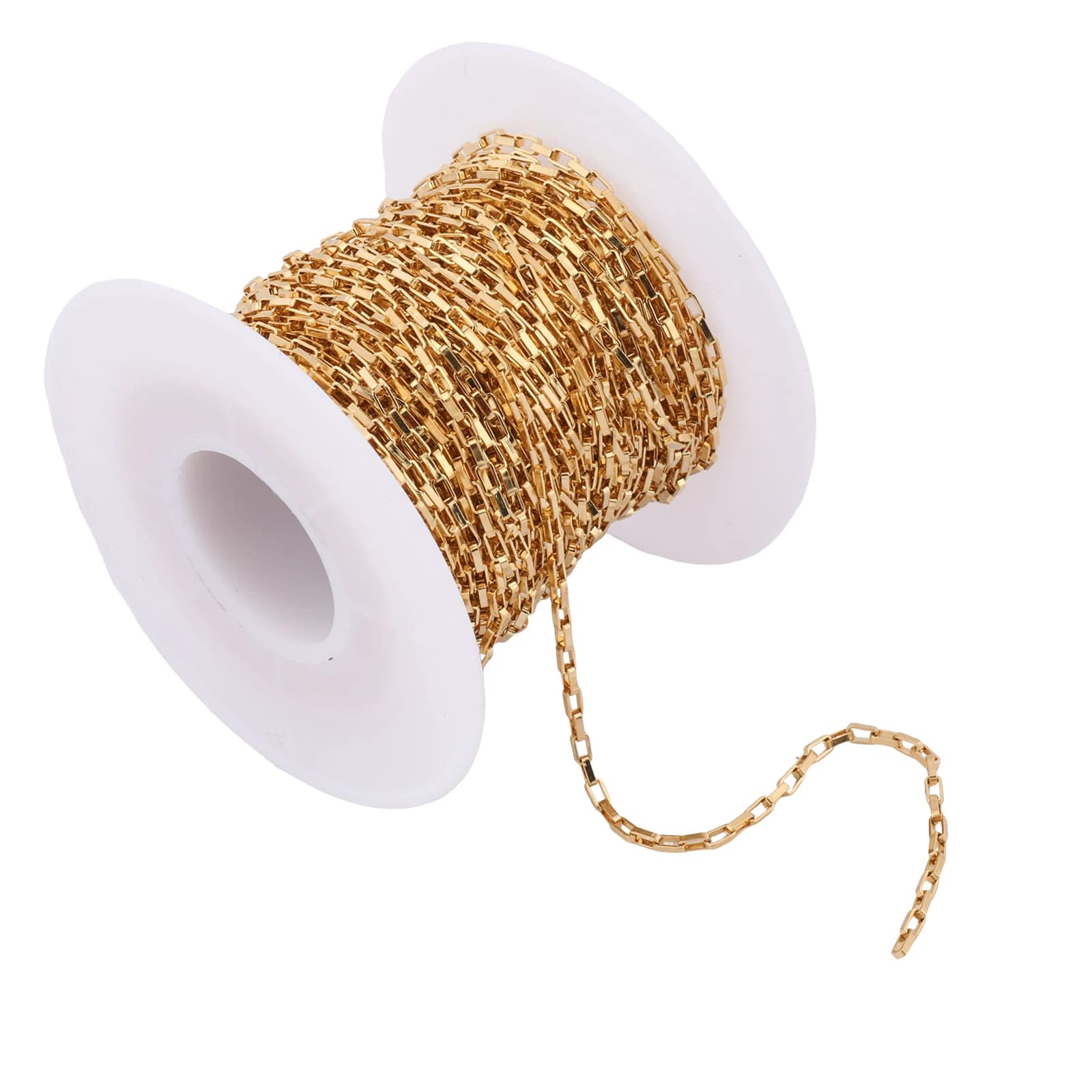Catene a maglie con chiusura in acciaio inossidabile placcato oro da 10 metri/rotolo, larghezza 1,8 mm, per la creazione di gioielli, accessori fai da te per collane con ciondoli