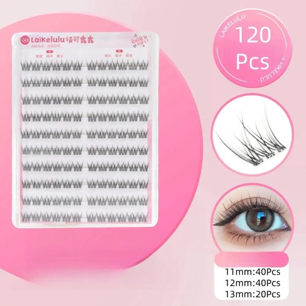 Curled Self Adhesive False Eyelashes Soft Comic Eye Cluster False Lashes with Jelly Tape DIY Individual Fake Eyelashes Daily