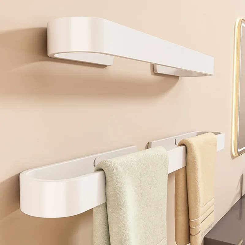 Slipper Clip Aluminum Simple Style U Pattern Nail-free Glue Bathroom Towel Rod Towel Holder Kitchen Pot Cover Racks
