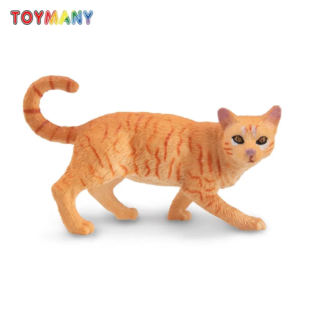 Toymany Simulazione Striding Arancione Tabby Gatto Animale Domestico Modello Animale Giocattolo Mini Figure Action Figurine Regalo Educativo per Bambini e Decorazione Torta