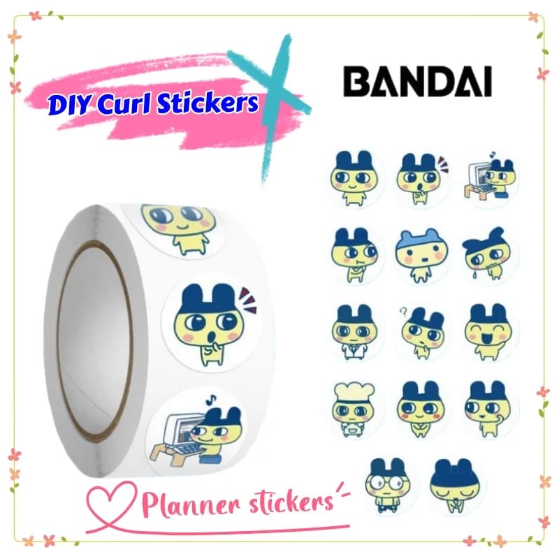 Tamagotchi Fun Cartoon Cute Expression Pack Roll Sticker High Color Value Creative Student DIY Hand Account Decorative Sticker