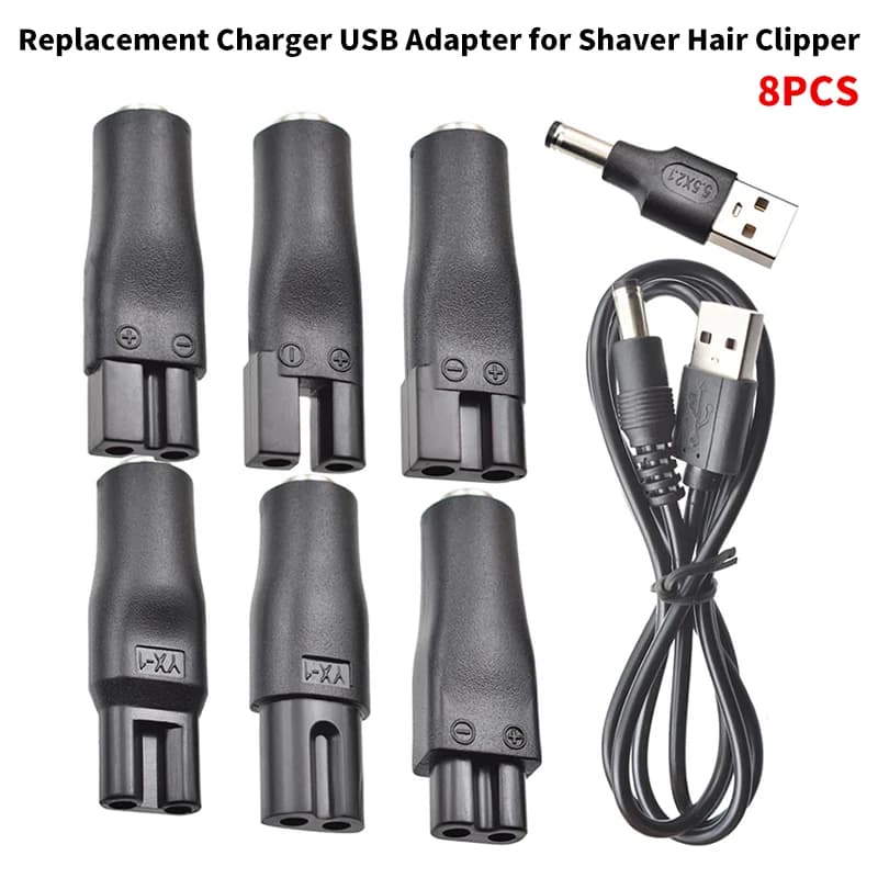 6/7/8PCS Power Cable 5V Universal Replacement Charger USB Adapter for All Types Haircut Trimmer Barba Rasoi Table Lamps