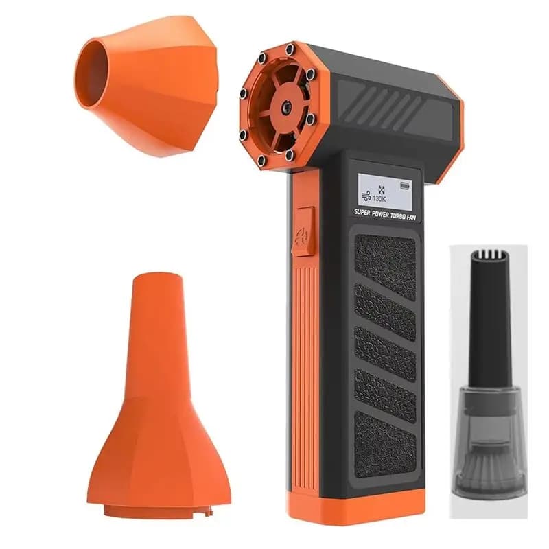 Superior-130000RPM Mini ventilatore Ventilatore d'aria con display a LED e luce 4 marce Velocità del vento Aspirapolvere per auto domestiche