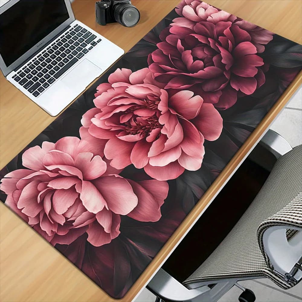 1 tappetino stampato HD con motivo floreale per scrivania, tappetino per mouse XXL multifunzionale, tappetini per mouse da gioco per tastiera, computer da ufficio