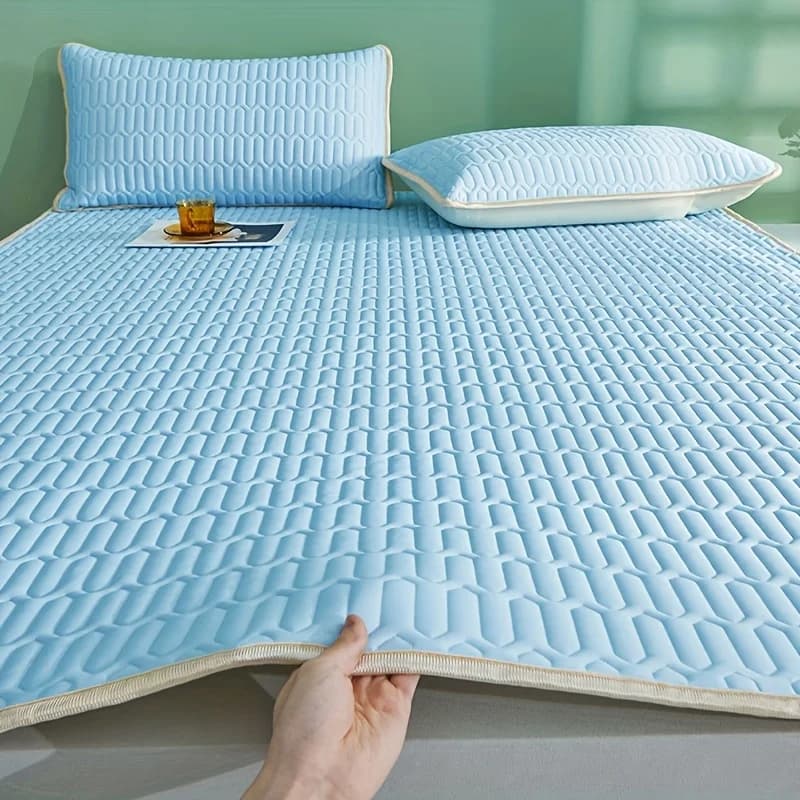 Cool Feeling Ice Fabric Bed Home Summer Cold Duvet Covers Washable mattresses Elastic band Four-angle pockets