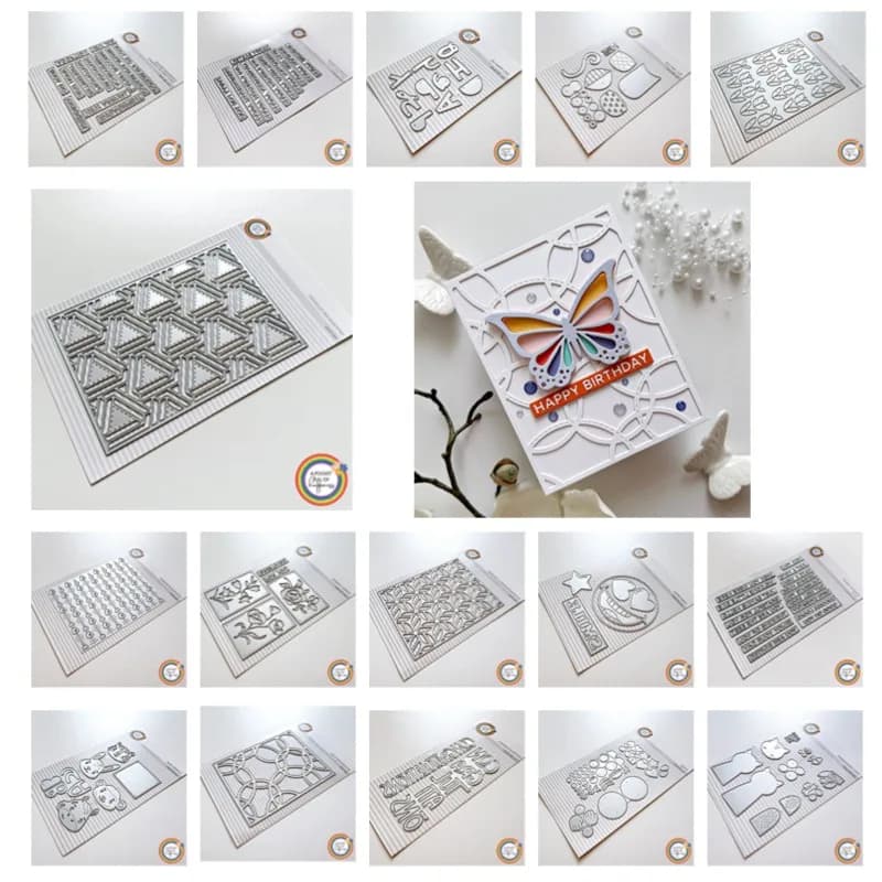 FustelleSilly Gatto Gufo Parabiti su tutto Fiori Lisca di pesce Cane Timbri in metallo in silicone Scrapbooking Stencil Album fotografico