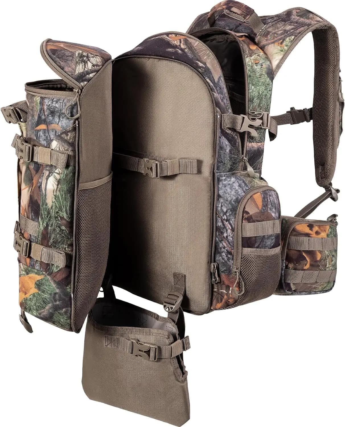 40L New Leaf Camouflage Large Hunting Backpack Padded Weapon Pocket For Bow Rifle Hunting Accessories
