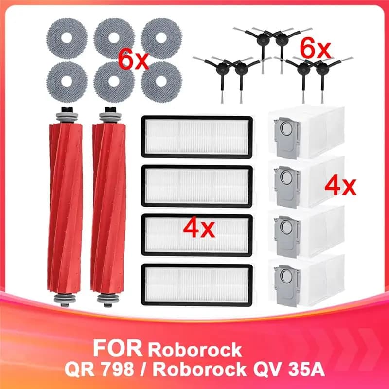 B66C Per Roborock QV 35A / QR 798 Aspirapolvere Spazzola Laterale Principale Mop Filtro In Stoffa Sacchetto Per La Polvere Parte di Ricambio