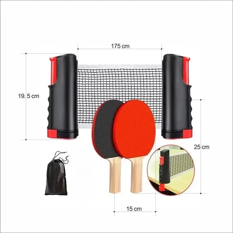 2026 Table Tennis Racket Combination Set Portable Mesh Column Household Standard Stretchable Table Tennis Mesh Rack Set Exercise
