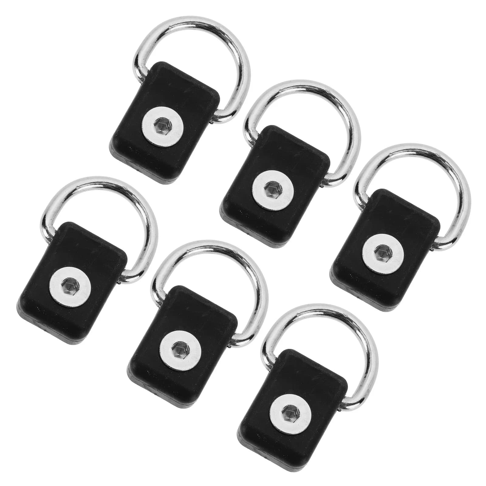 6Pcs Multifunction D-Shaped Rope Buckle Kayak Deck Anchor D-Ring Patch for Inflatable Boat Canoe Surfboard Cord Fixator Portable