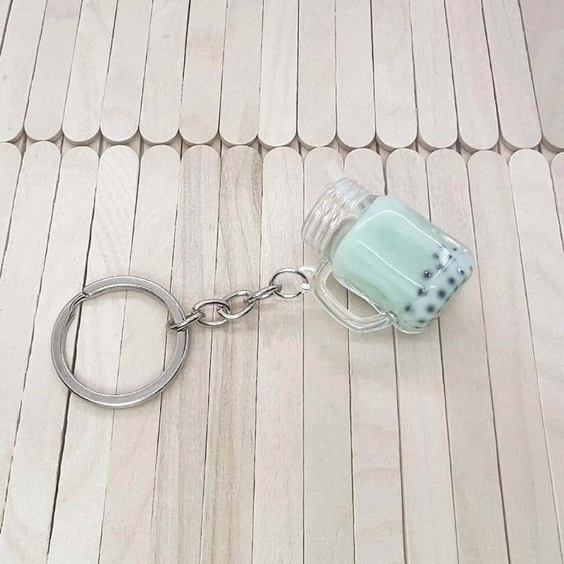 QM08 Car Backpack Keyring Bag Pendant Bubble Tea Keychain KawaiiMini Cup Pendants