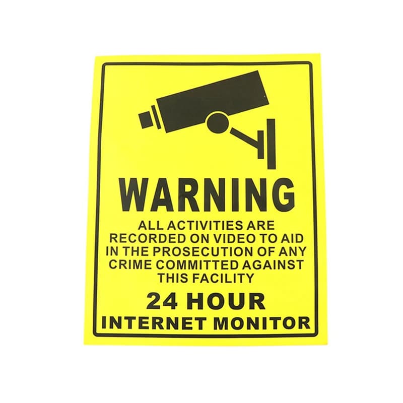 1pcs Warning Stickers Surveillance Security Camera Alarm Sticker Waterproof CCTV Video Warning Tape Home Store Decal Signs