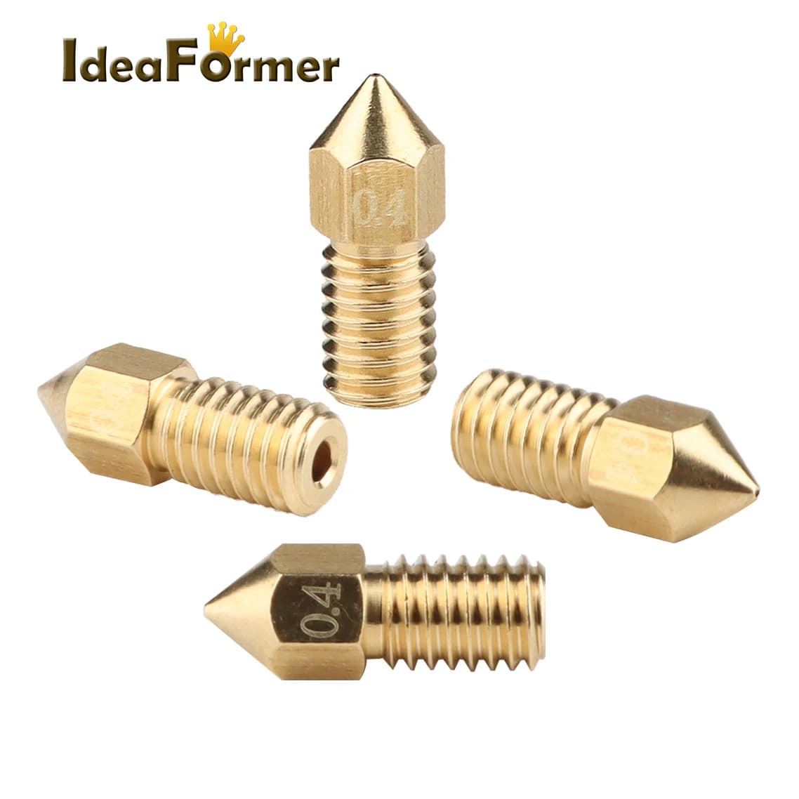 IdeaFormer 5/10Pcs IR3 Nozzle Printer Parts 3D Brass Extruder Nozzle 0.4mm Nozzle M6 for 3D Printer IR 3 filament PLA from 1.75mm
