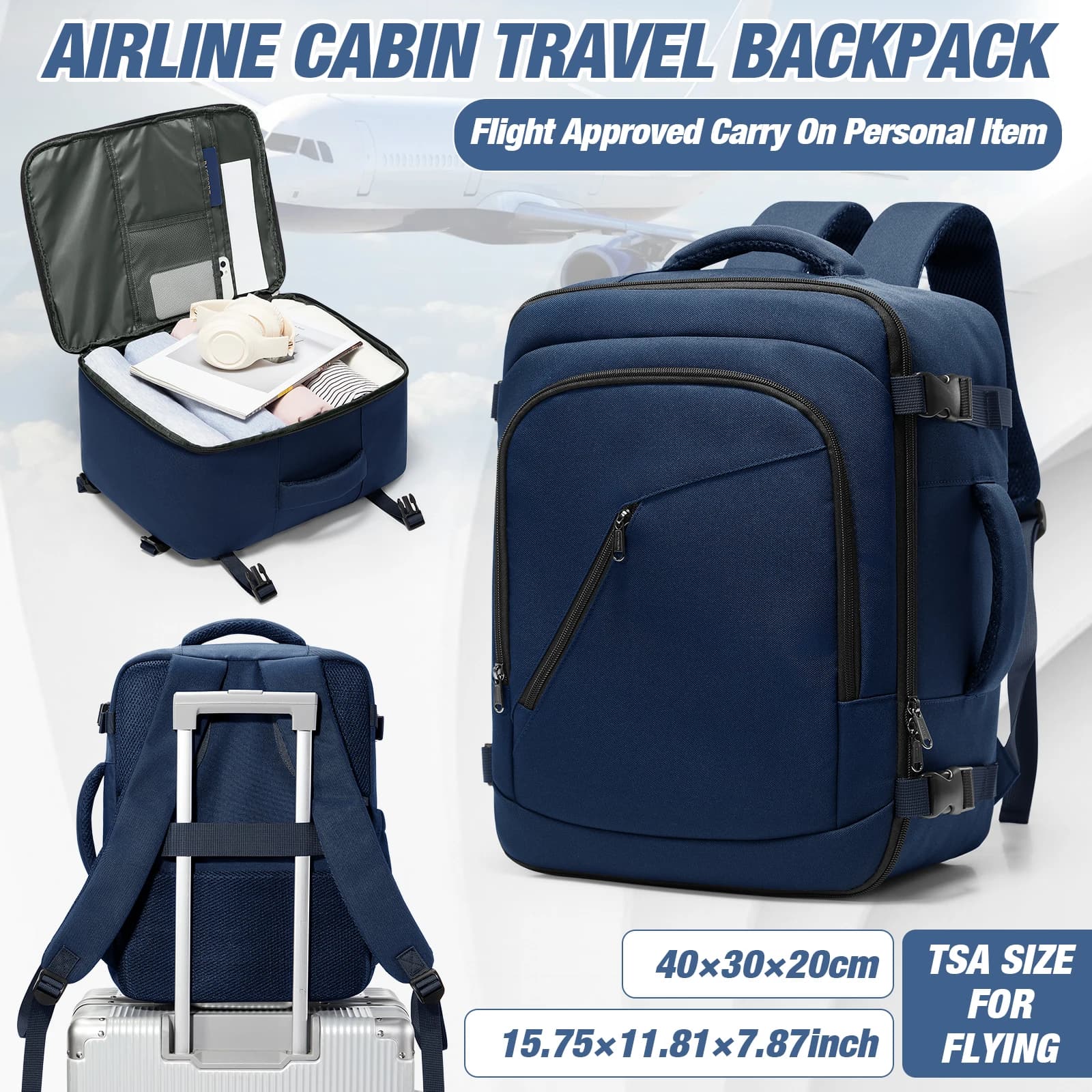 Ryanair 40x30x20 Travel Backpack Cabina Fly Bag Incase Backpack, Able Carry Backpack, Men's work backpack Laptop bag under the seat