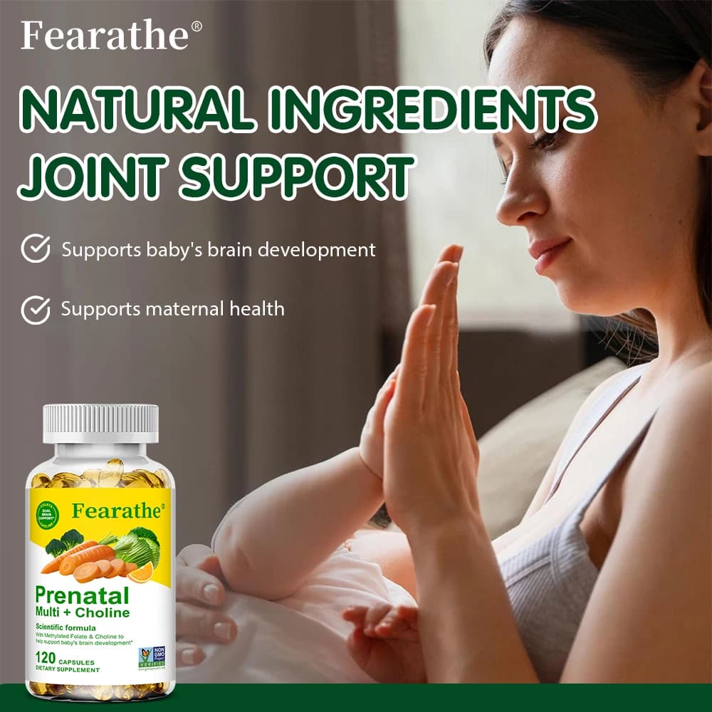 Capsule Multivitaminiche Prenatali con Biotina, Acido Folico e Colina - Supporto Materno e Fetale per un Migliore Assorbimento dei Nutrienti