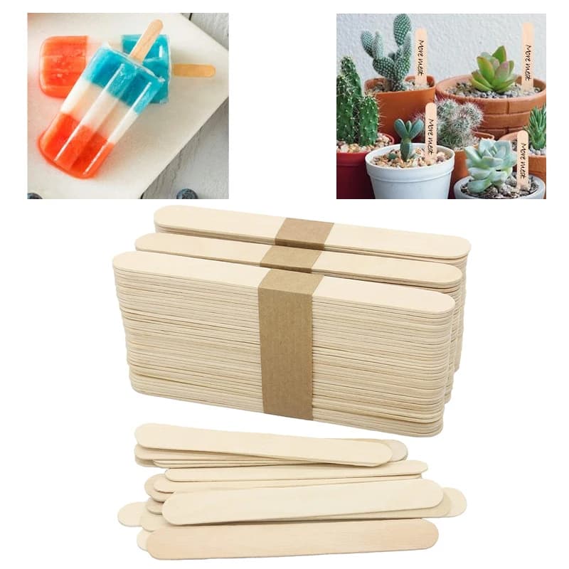 Bastoncini artigianali in legno bastoncini per gelato bastoncini bastoncini per ghiaccioli ideali per la costruzione di modelli per bambini artigianato e creazione di progetti artigianali in legno