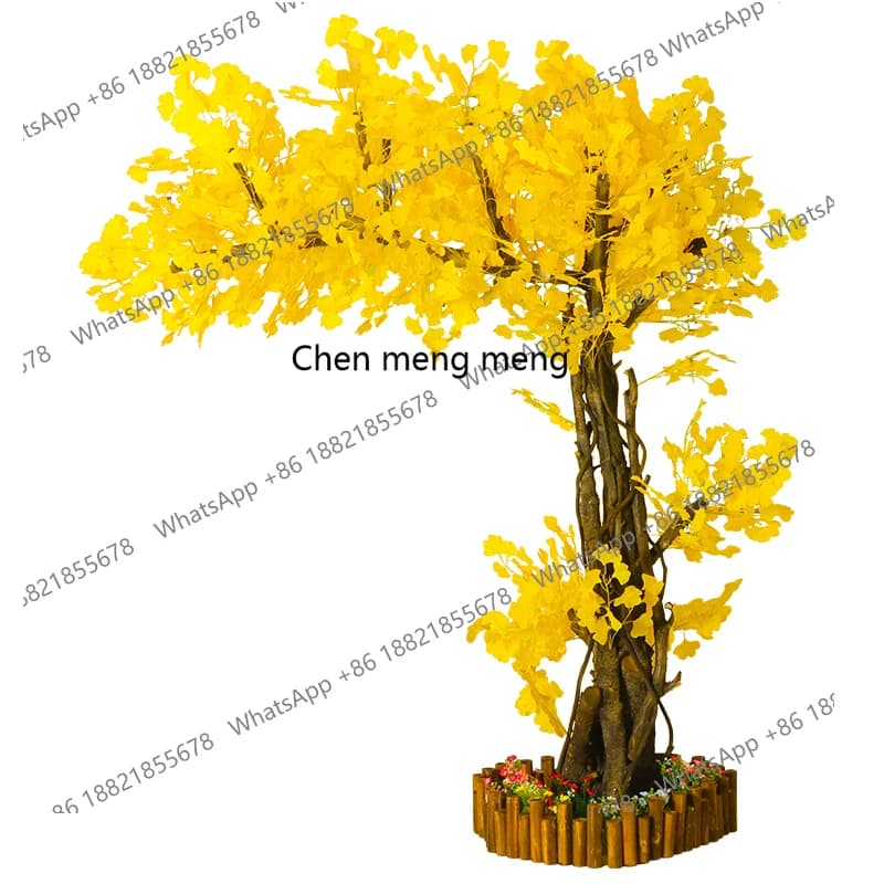 Artificial tree fake tree large interior decoration welcome floor pine ginkgo living room hotel solid wood plants