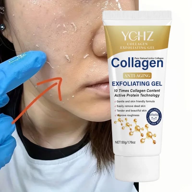 Collagen Exfoliator, Exfoliating Gel, Gentle and Skin-Friendly Exfoliating Cream That Instantly Moisturizes and Smooths Accumulated Dead Skin Cells and Rough Skin, Suitable for Large Pores, Dull Skin Tone, and Extremel