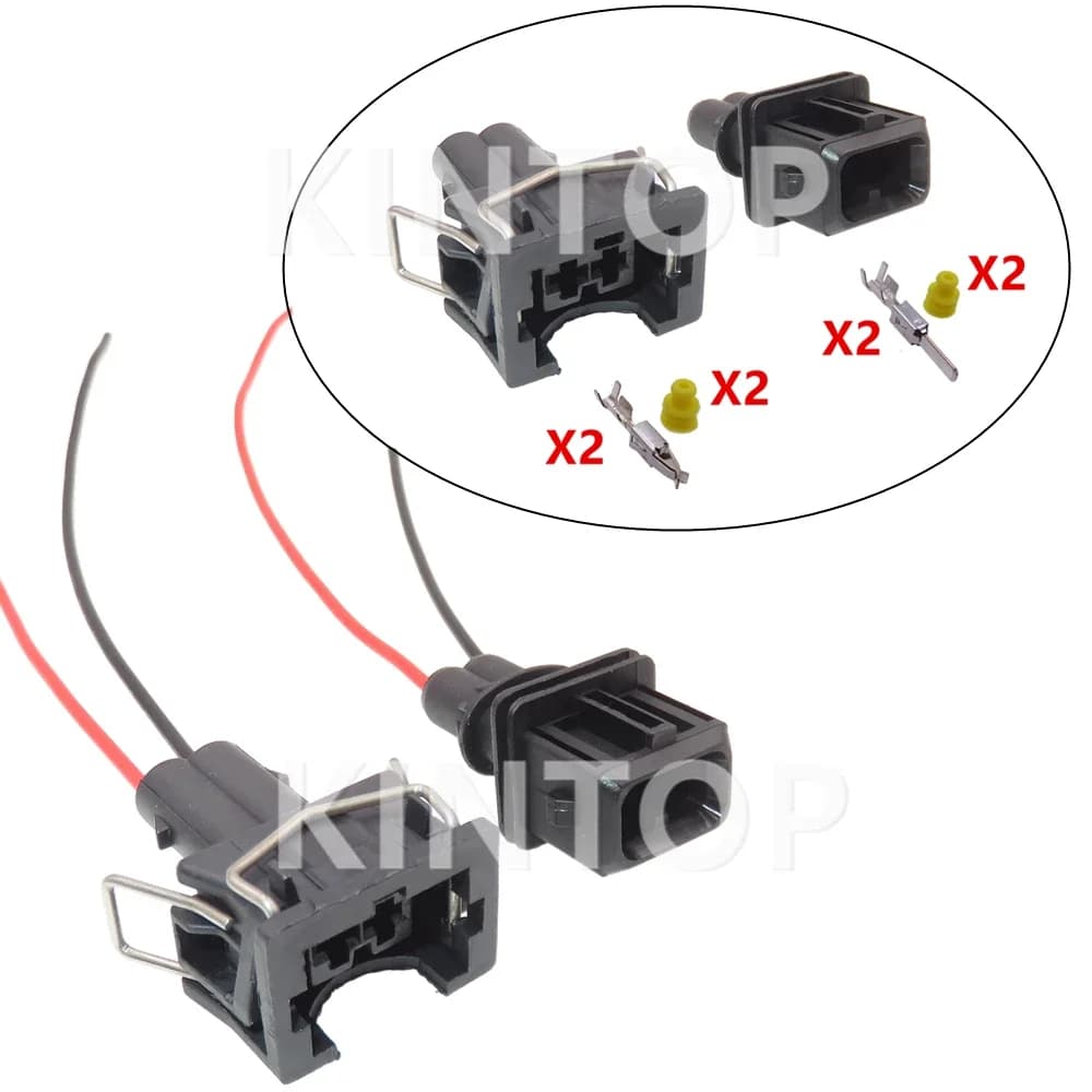 1 Set 2 Pin 037 906 240 829441 -1 037906240 106462 -1 EV1 Ugello iniettore carburante Connettore sigillato Gruppo CA Spina alloggiamento in plastica