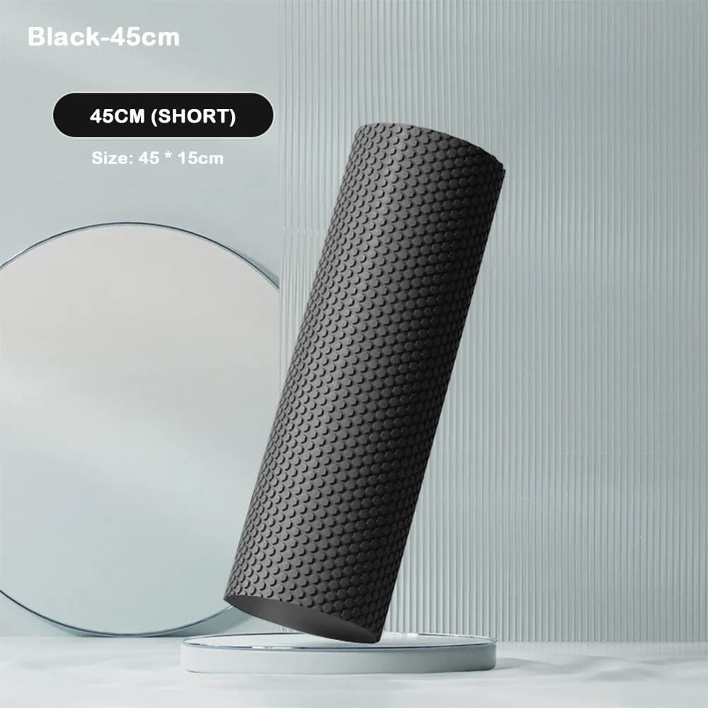 Portable Fitness Equipment with 30/45 cm Durable Black Solid Yoga Foam Roller for Pilates for Women/men