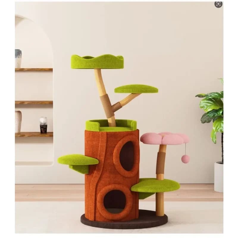 Tree house cat climbing frame cat tree hole nest tree integrated solid wood winter warm cat nest