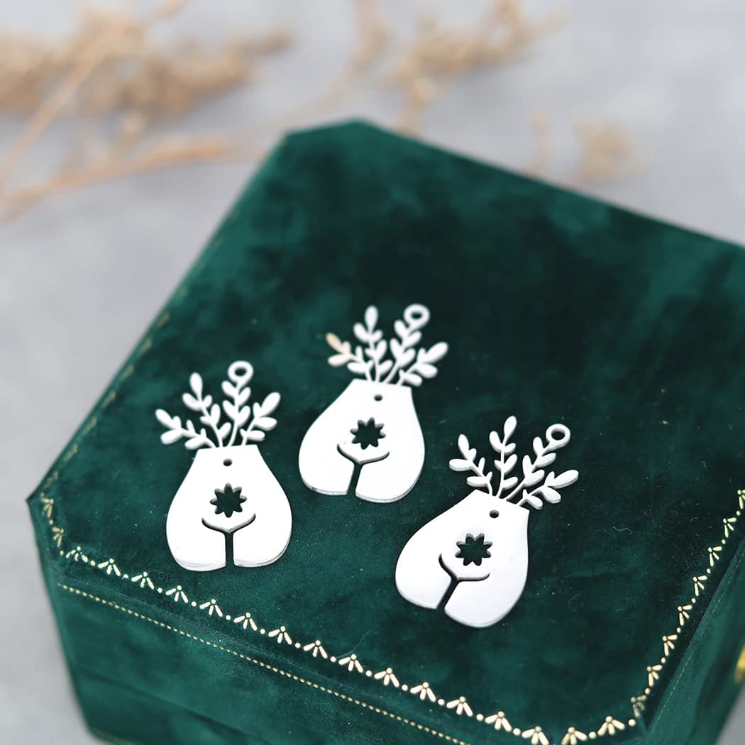 3pcs Art pianta in vaso Lady Body orecchini con nappe artigianali fai da te ciondoli in acciaio inossidabile per gioielli che fanno risultati accessori