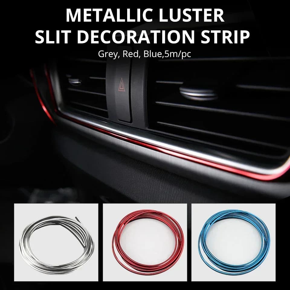 Striscia decorativa per interni per styling auto 5M Cromo Argento Blu Rosso Modanatura Trim Air Cruscotto Porta Bordo Accessori auto