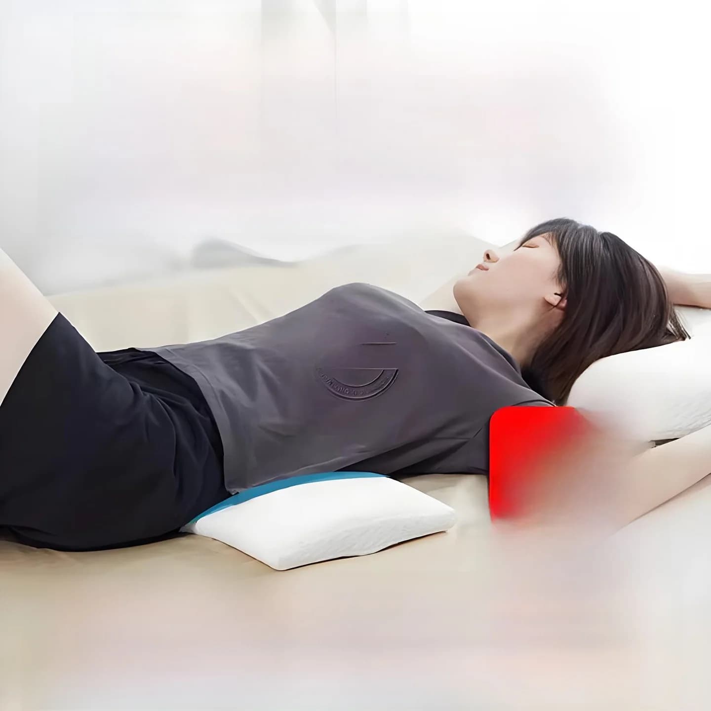 Cuscino Lombare per Dormire in Memory Foam, Supporto Rettangolare per la Schiena, Universale per Dormire sullo Stesso Lato, Stile Nordico Moderno