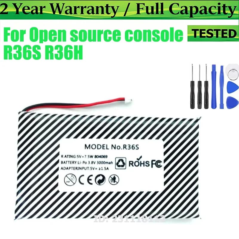 Nuova Batteria Originale da 3.8V 3000mAh per Console Open Source R36S R36H, Ricambio Batteria per Macchina da Gioco