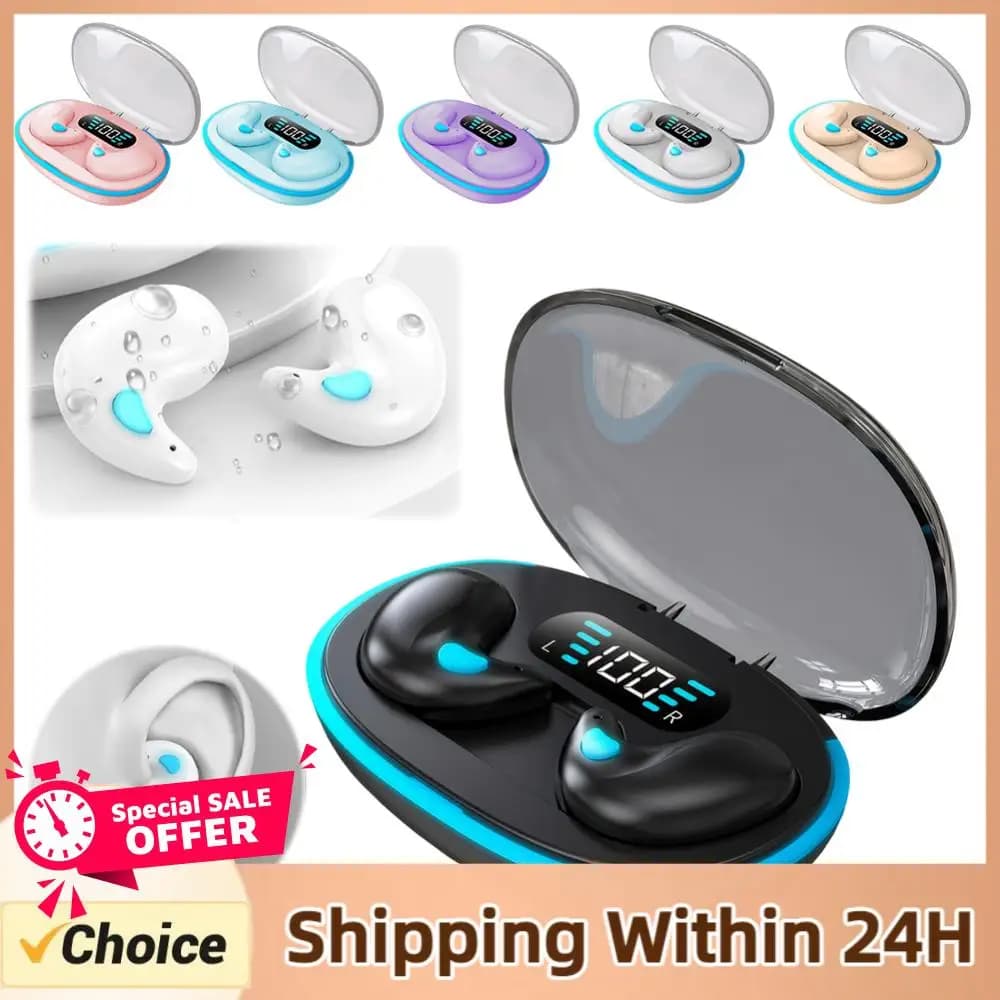 Nuovi auricolari wireless X55 con riduzione del rumore, ideali per sport, giochi e sonno, Bluetooth 5.3, auricolari stereo HIFI per musica.