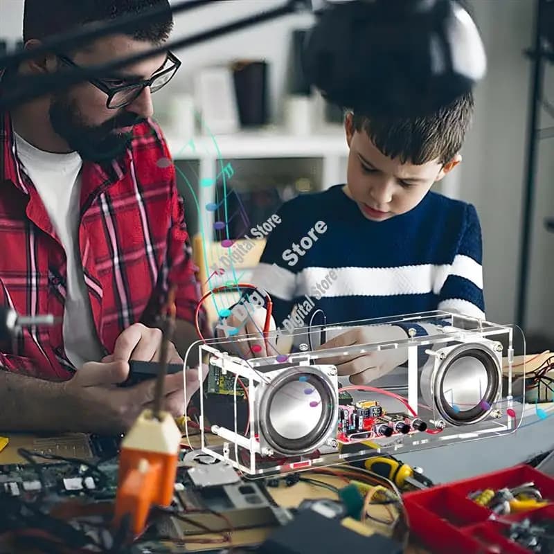 Per bambini Adulti, insegnanti Kit altoparlante Bluetooth fai da te Mini amplificatore stereo Kit per pratica di saldatura STEM a doppio canale-ABVK