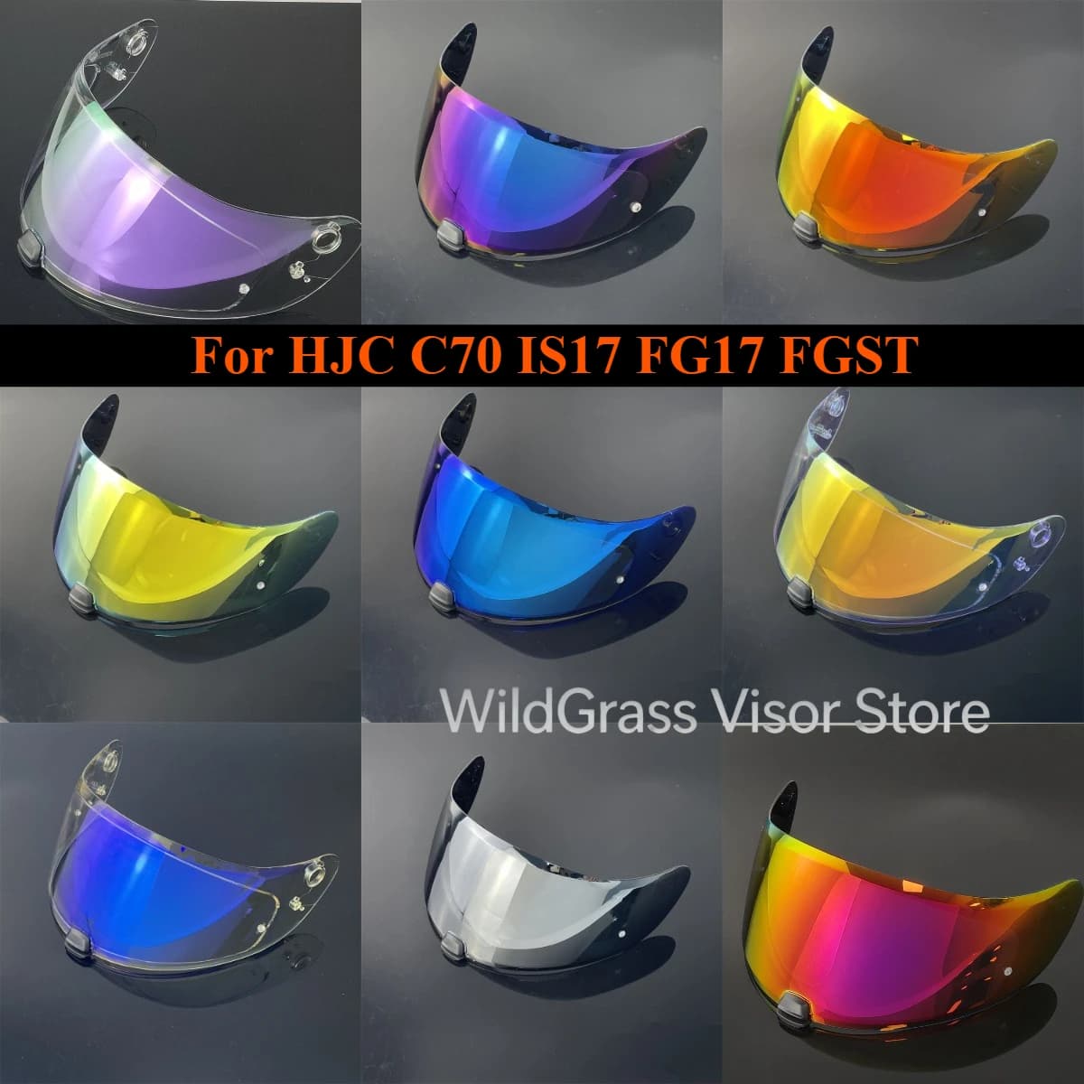 Visiera per Casco Moto HJ20M Compatibile con HJC C70 IS17 FG17 FGST, Universale Giorno/Notte, Anti-UV, Anti-Graffio, Accessori per Parabrezza